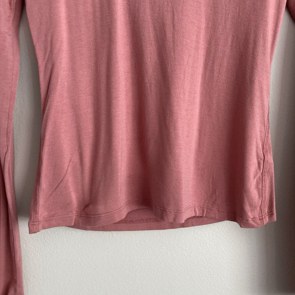 Free People Intimately Pink Scoop Neck Long Sleeve Top Medium Y2K Style Stretch - Picture 4 of 6